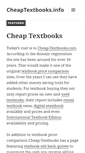 Mobile Screenshot of cheaptextbooks.info